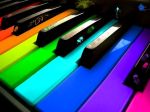 colored piano keys